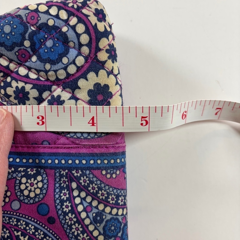 Vera Bradley Quilted Kisslock Wallet Clutch Purple Blue - Picture 9 of 9
